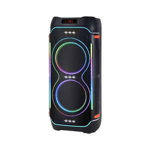 便携式10英寸双扬声器无线卡拉ok机RGB发光二极管照明80w功率5.0版家庭影院电脑制造DJ
