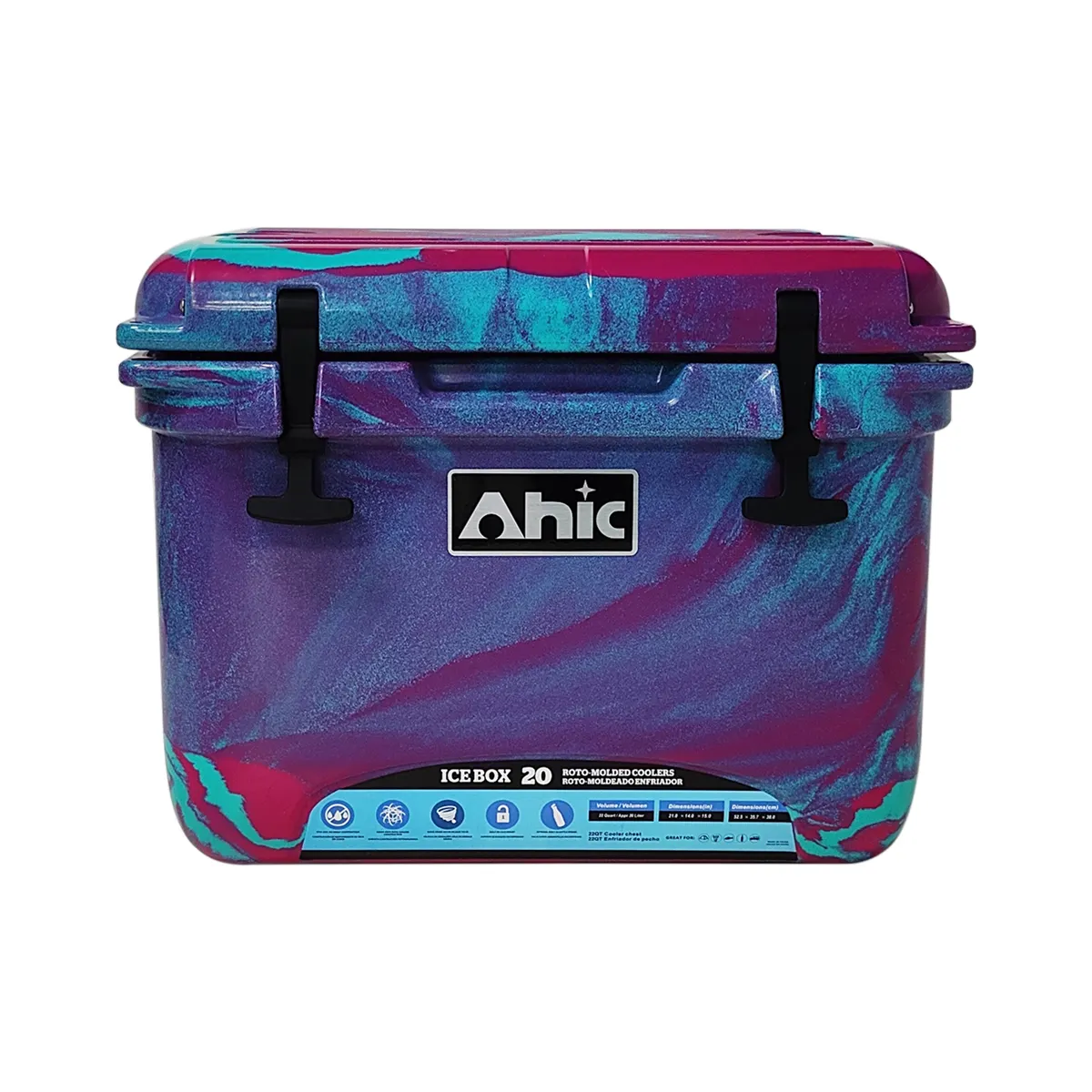 Enfriador de hielo RH20, caja enfriadora portátil de plástico, mejor que los refrigeradores de acero inoxidable, 20L con mango ss304, color de camuflaje, bricolaje