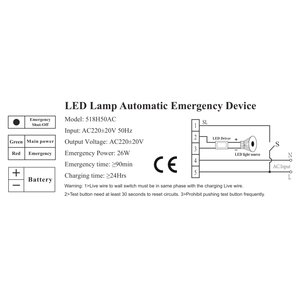 ชุดแปลง LED ฉุกเฉิน20W/24W/25W/30W/40W/50W ชุดแปลง LED 220V โรงรถบ้าน - Product Image 3