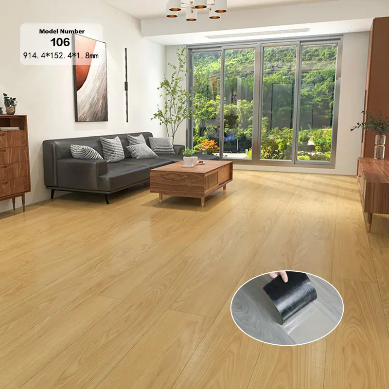Adesivo impermeabile da pavimento in vinile di lusso LVT autoadesivo retro asciutto pavimento in PVC piastrelle in vinile