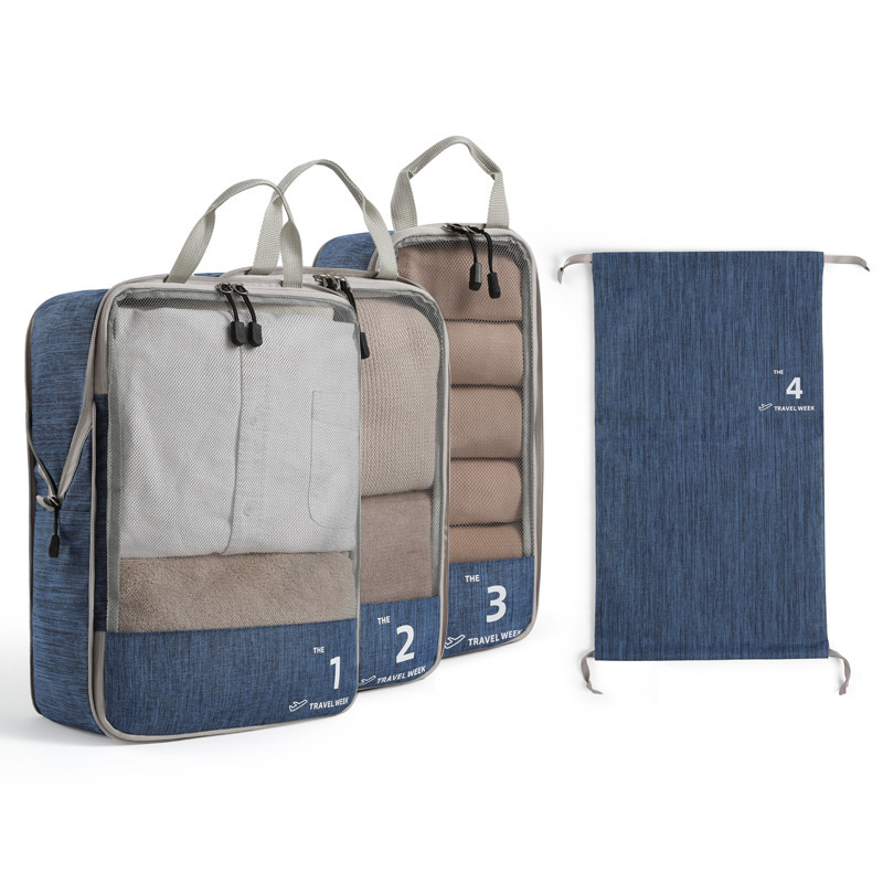 Four-piece set (navy blue)
