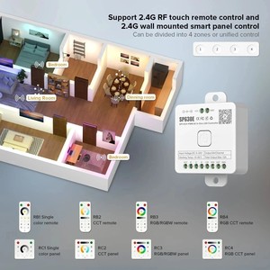 BT 5V-24V 5CH SP630E LED Dimmer <span class=keywords><strong>Controller</strong></span> Kit per LED striscia di luce WS2812B WS2811 SK6812 COB 5050 RGB RGBW CCT musica