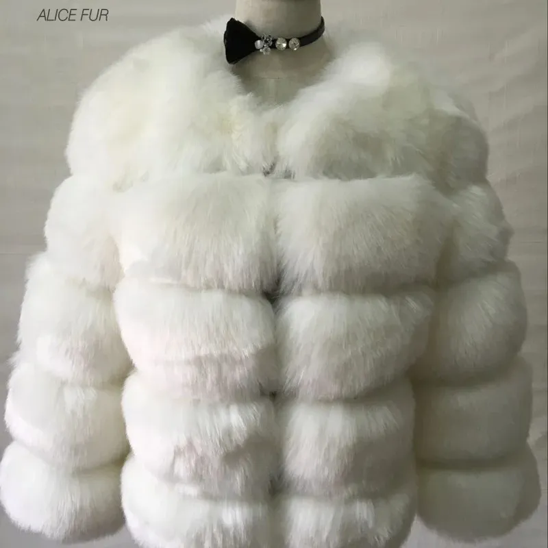 Hot Sales Luxo Artificial Fox Fur Coat Mulheres Plus Size Homem Feito Jaqueta De Couro com Pele
