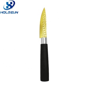 Mãi Mãi Sắc Nét 3.5 Inch Vàng Titan Thép Không Gỉ Trái Cây gọt Dao Với Tay Cầm Màu Đen Cho Nhà Bếp Sử Dụng - Product Image 1