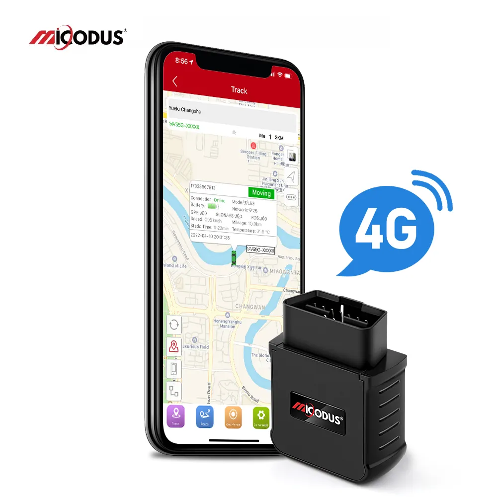 MiCODUS MV55G araba tanı OBD2 bulucu araç Gps takip cihazı Trackeur Google harita OBD Gps Tracker 4G
