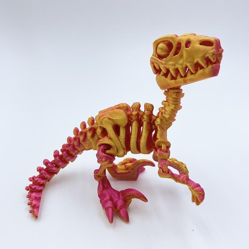 มังกรแร็พเตอร์ทองคำสีแดงยาว14ซม
