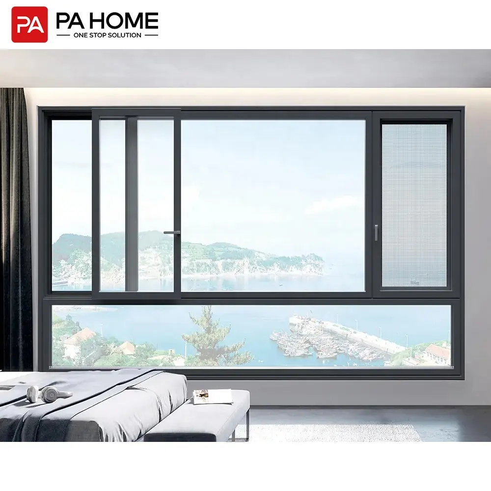 PA house modern design glass doors aluminum sliding waterproof impact resistant prices aluminium windows