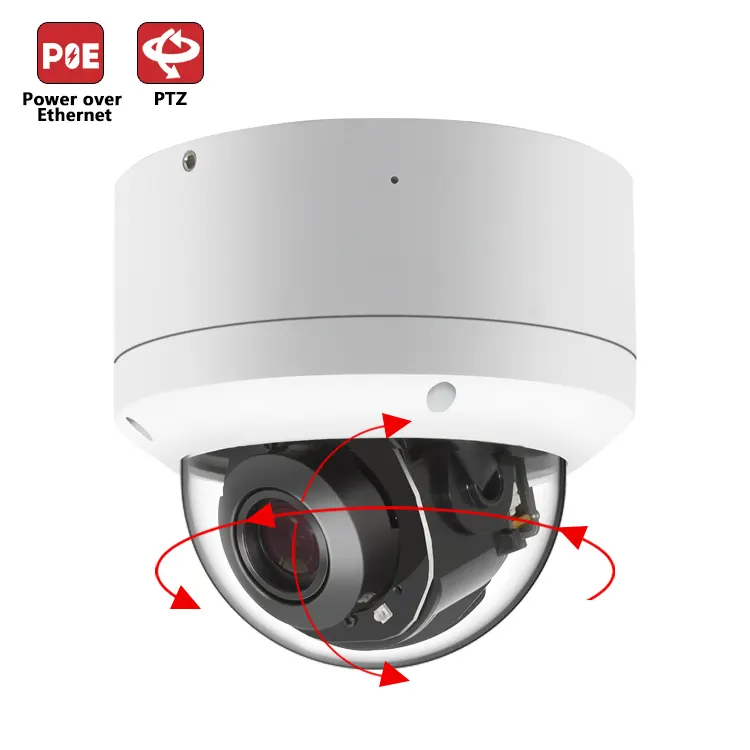 8MP 5X Zoom PTZ IP POE Cámara de largo alcance impermeable IR 4K Interior Exterior CCTV Cámara de red de seguridad Domo