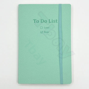 Promozione A5 in pelle colorata con taccuino stampato Logo legante cinturino elastico Notebook con portapenne e chiusura elastica - Product Image 4