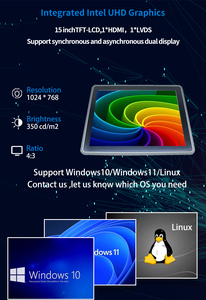 new embedded industrial pc 15 inch Core i5-8265U Quad core touch panel pc Support 9V - 36V wide voltage <strong>Input</strong> - Product Image 4