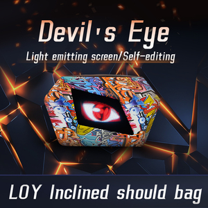Mochila LED para motocicleta Diseño de ojo del diablo Carcasa dura Impermeable Poliéster Cremallera PC DIY Pantalla LED programable - Product Image 4