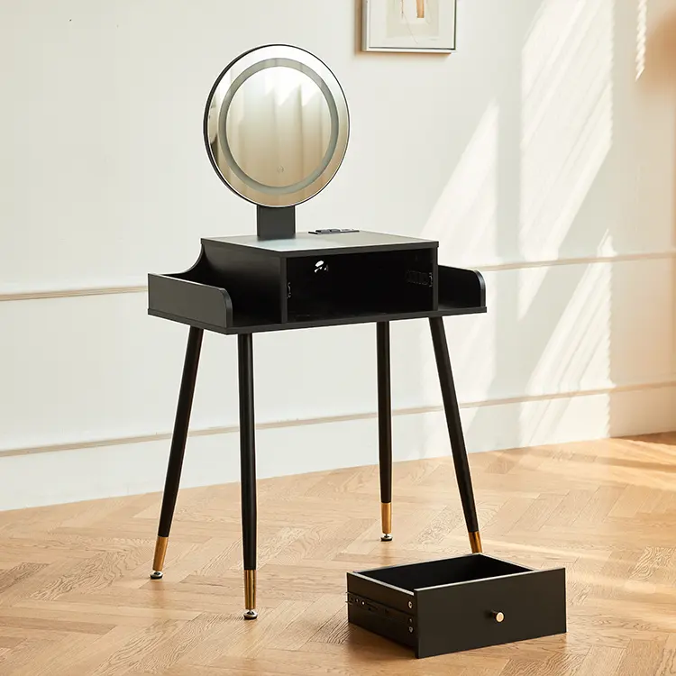 Moderna scrivania per il trucco in legno minimalista armadio di stoccaggio con specchio camera da letto mobili toletta