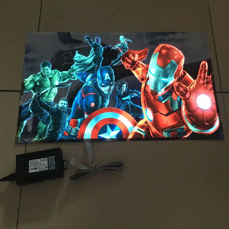 Poster personalizzati ultra sottili elettroluminescenti el display poster animati illuminano el lampeggiante per la pubblicità