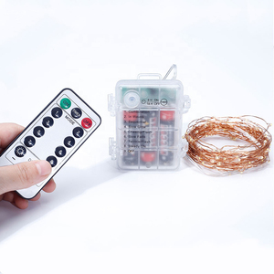 2m 20led Warmweiß Holiday Fernbedienung Batterie betriebene LED Kupferdraht Lichterkette - Product Image 1