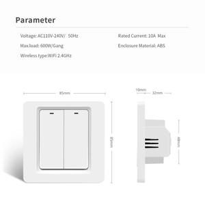 图雅智能双模块墙壁开关WIFI + 蓝牙适用于英国/欧盟轻松安装无中性线10A电流240v工作 - Product Image 4