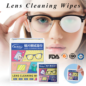 OEM高品质环保湿巾热卖眼镜镜片清洁剂100件/盒热卖