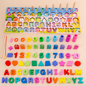 子供のためのカラフルな数字の形をした木製のカウントソートスタッキングタワー - Product Image 6