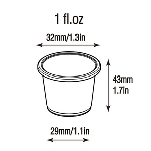 BPAフリー1オンスPPソースカップ使い捨てミニサイズカップ蓋付きサラダドレッシング用