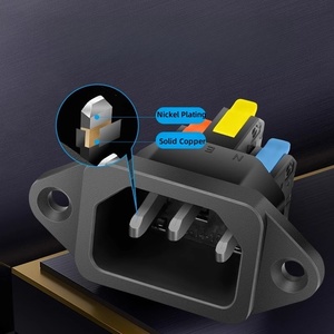 AC Power <strong>Socket</strong> 250V 10A 3 Pins Male Plug Panel Power <strong>with</strong> Quick Connector - Product Image 4