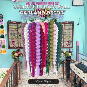 Phong cách hiện đại Wedding party decors đầy màu sắc bọt bóng Garland Backdrop Strings <span class=keywords><strong>Curtain</strong></span> với vải Covers cho cảnh trang trí - Product Image 5