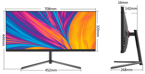 Ultrawide 21:9 AIO PC 30 นิ้ว 2K Led 144Hz 165Hzคอมพิวเตอร์เดสก์ท็อป 6-12th Core I7 I5 I3 All-in-one All In One เกมPC N5095 PC - Product Image 3