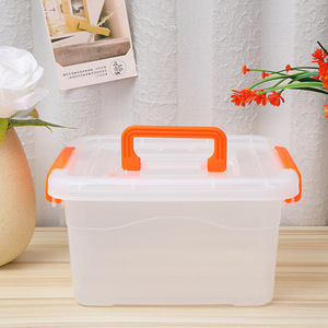 透明プラスチック製収納ビントート衣類収納ビン蓋付きプラスチックボックスオーガナイザー収納コンテナ