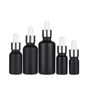 Hot Sale Empty 5ml 10 20 30 40 50 <strong>100</strong> <strong>ml</strong> Matte Black Essential Oil Glass Dropper Bottle with Packaging <strong>Box</strong> - Product Image 5