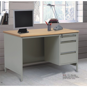 Office Desk MDF Board <strong>Three</strong> Drawers <strong>Table</strong> School Wood-Steel Top Single Side Drawer <strong>Computer</strong> Desk Metal Teacher Book Desk - Product Image 3