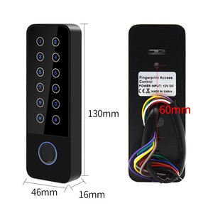 Sistema di controllo accessi per porte tastiera autonoma Rfid Card Fingerprint Controller di accesso per telefoni cellulari Wifi Tuya Waterproof Black - Product Image 6