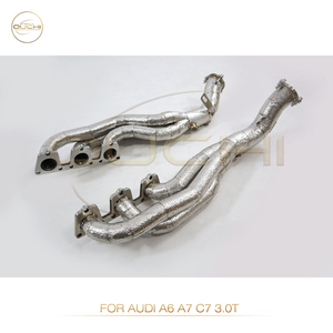 ヒートシールドマニホールド付きAudi A6 A7 C7 3.0T用OUCHIxhaustシステムハイフローパフォーマンスヘッダー - Product Image 4