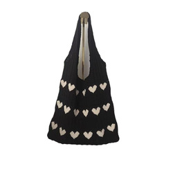 Three rows of hearts - black