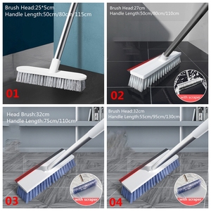 Ff345 Bán hàng nóng lông Scrubber tường nhà bếp sàn phòng tắm làm sạch bàn chải với scraper dài xử lý sàn chà bàn chải - Product Image 6