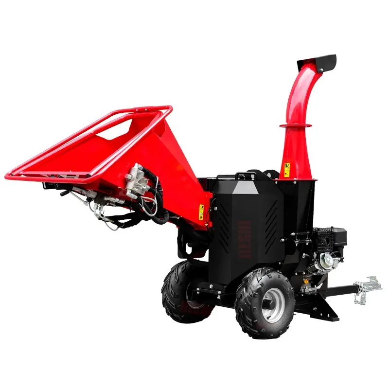 420CC Petrol Engine 15HP 5 Inch Atv Auto Feeding System Wood Tree Branch Chipper Shredder