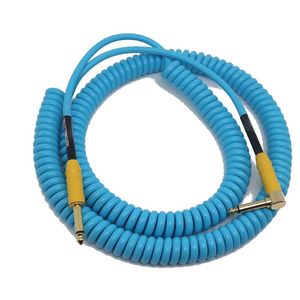 Cable de resorte de bajo ruido para instrumento musical, Conector de cable de guitarra en espiral alto y flexible de 22AWG OFC para instrumento musical