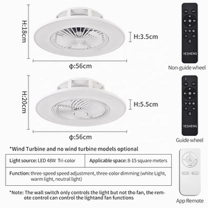 759 thông minh RGB LED quạt trần ánh sáng với 7 màu sắc loa & từ xa ứng dụng điều khiển - Product Image 2