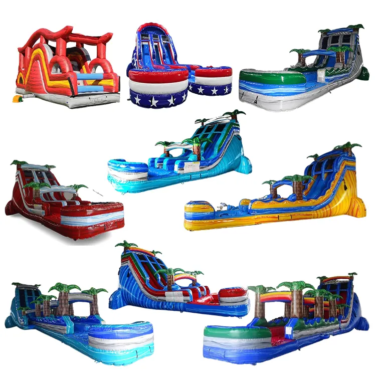 Jumpers comerciales tobogán de agua inflable tobogán inflable comercial para niños y adultos a la venta