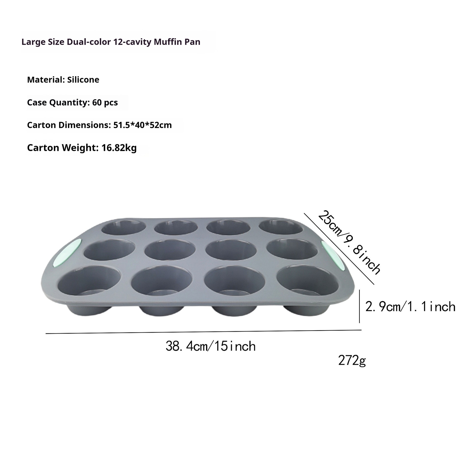 Two-Tone 12-Cavity Large Muffin Pan