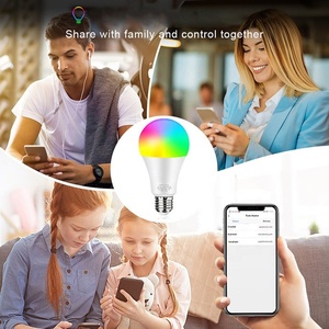 Akıllı ses kontrolü kısılabilir WiFi E27/E26/B22 RGBCW renk değiştiren ampul ile uyumlu Alexa ve Google ev yardımcısı - Product Image 5