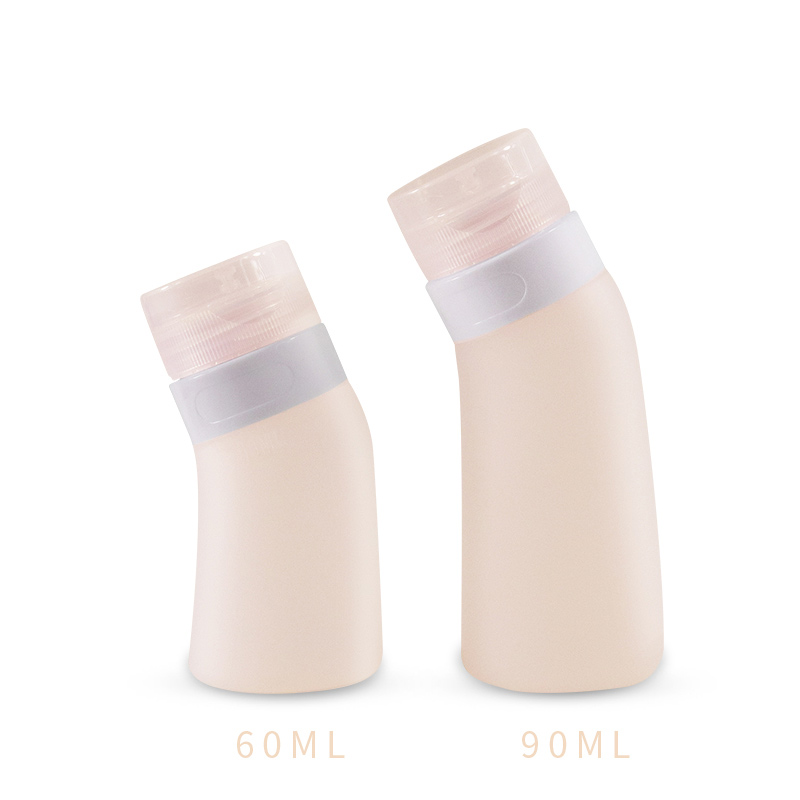 Bouteille rechargeable en silicone beige