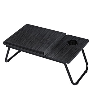 Venta al por mayor de escritorio portátil negro con patas plegables bandeja de desayuno mesas bandeja portátil mesas ordenador ajustable mesa de cama - Product Image 2