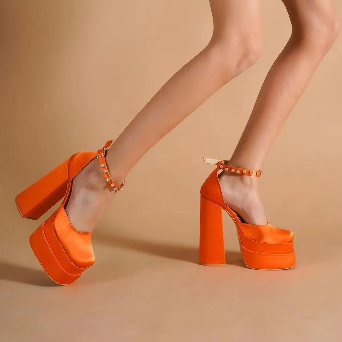 Indéfini A6856 2024 été nouveau super haut couleur bonbon talons hauts plate-forme imperméable sexy dames sandales