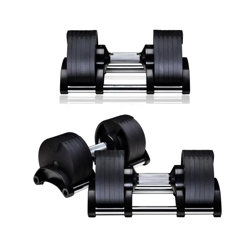 20 kg özel Logo sıcak satış siyah 20 kg 45 Pound LB egzersiz spor Fitness ekipmanı seti paslanmaz çelik ayarlanabilir dambıl