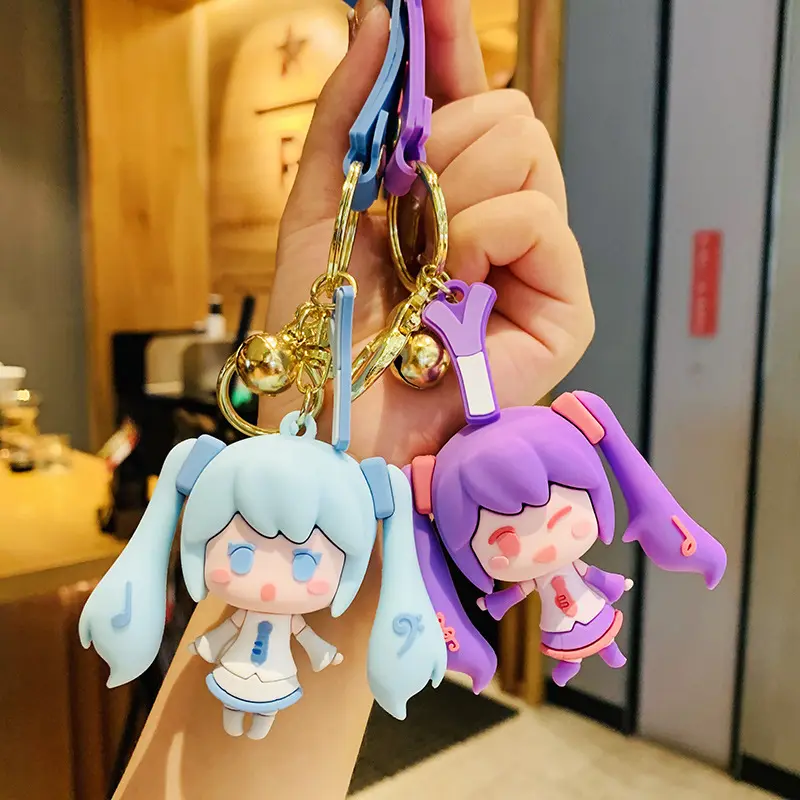 Lilangda 2023 New Kawaii portachiavi gomma 3D Cartoon Cute Women Bag Car Pendant Pvc llaveros portachiavi ragazza Anime giapponese