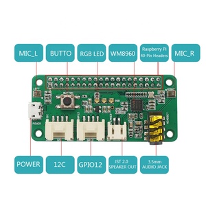 ReSpeaker Dual Microphone Array Intelligente Stereo-Spracher kennung Himbeer Pi0 Pi Zero 4b 3b/3B - Product Image 2