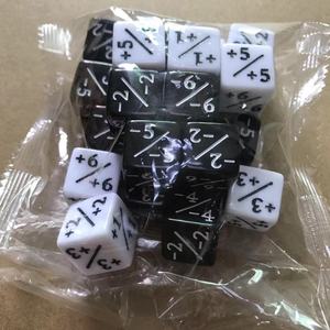 Custom 16mm+/- Plus Sign Minus Sign White and Black Dice Acrylic Cube Dice Games Counters +1/+1&amp; -1/-1 16mm Mini Dices Set - Product Image 4