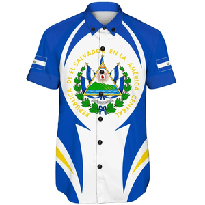 OEM Manufacture Graphic El Salvador Short Sleeve <strong>Shirt</strong> Flag and Coat of Arms Design Custom Logo <strong>Shirts</strong> for Men Print on Demand - Product Image 5