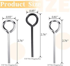 Taily ขายส่งกุญแจอัลเลนพร้อมปลายแหวน 1/8 7/32 ห่วงกุญแจหกเหลี่ยม Dogging Key แหวนประแจหกเหลี่ยม 5/32 นิ้ว - Product Image 2