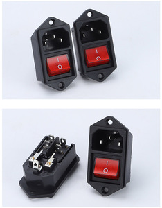 AC-01 erkek soket AC IEC fiş 7pins paneli montaj giriş kadın ac güç soketi sigorta rocker anahtarı ile - Product Image 4