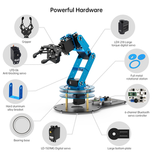 Hiwonder LeArm STEM Bildung Lernen Programmierung Roboterarm AI 6DOF DIY Roboterarm Kit mit detaillierten Tutorials und Quelle