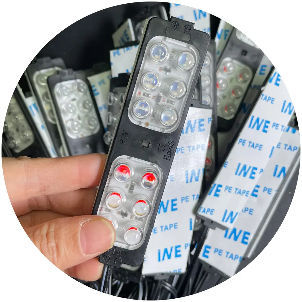 Barra de luz estroboscópica para grade de carro com 12 LEDs, barra de luz de aviso intermitente para caminhão de emergência, cor vermelha, azul, verde e âmbar